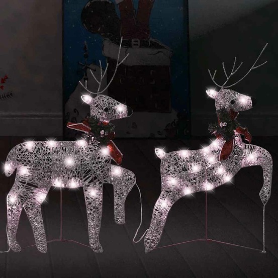 Rennes de noël 2 pcs doré 40 led