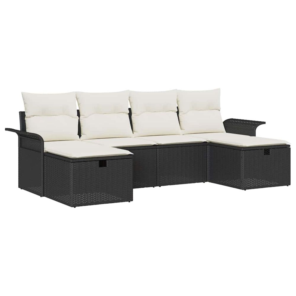 Ensemble de canapé de jardin 6 pc poly rotin
