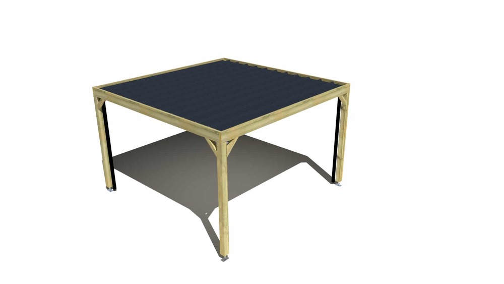 Carport bois • 4m x 4m • indépendante • sens profondeur • livraison comprise