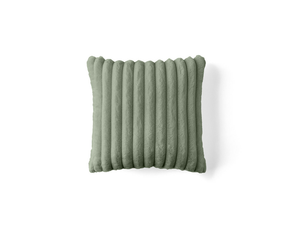 Laponie - coussin - en fausse fourrure côtelé - 40x40 cm