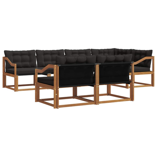 Ensemble de canapés d'extérieur 7 pcs naturel et noir