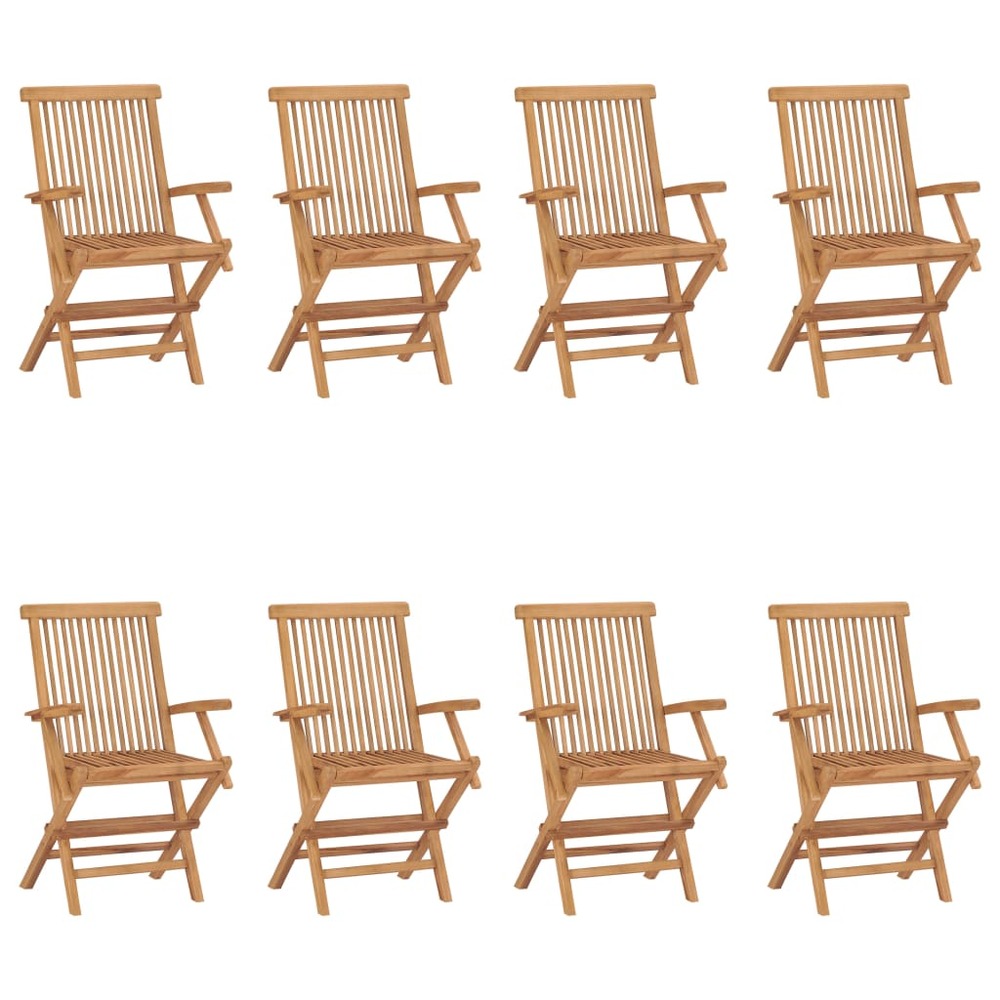 Chaises pliables de jardin lot de 8 bois de teck solide