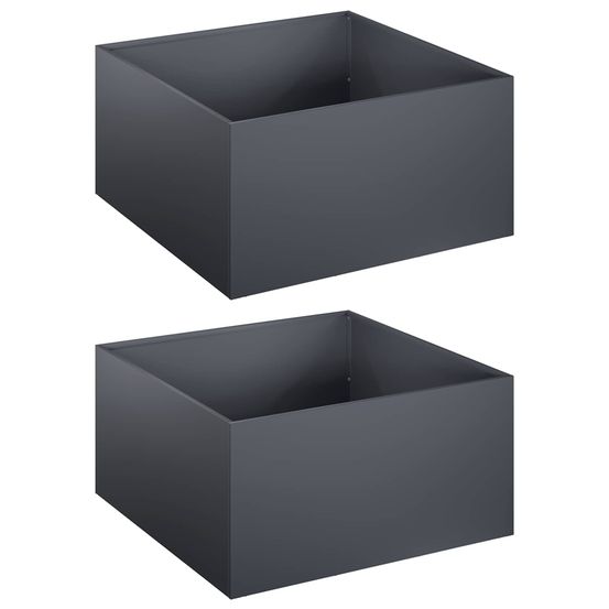 Cache-pot de jardin 2 pc anthracite 60 x 60 x 30 cm