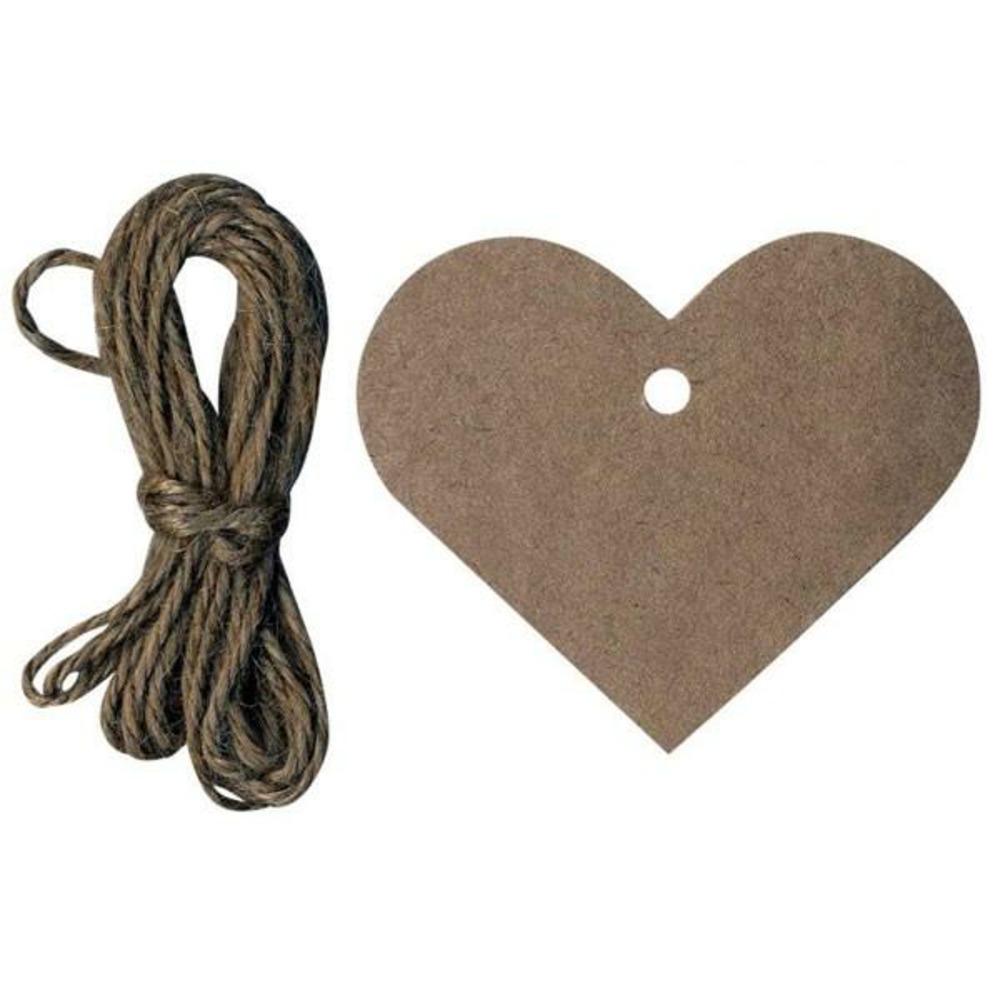 Etiquettes kraft coeur