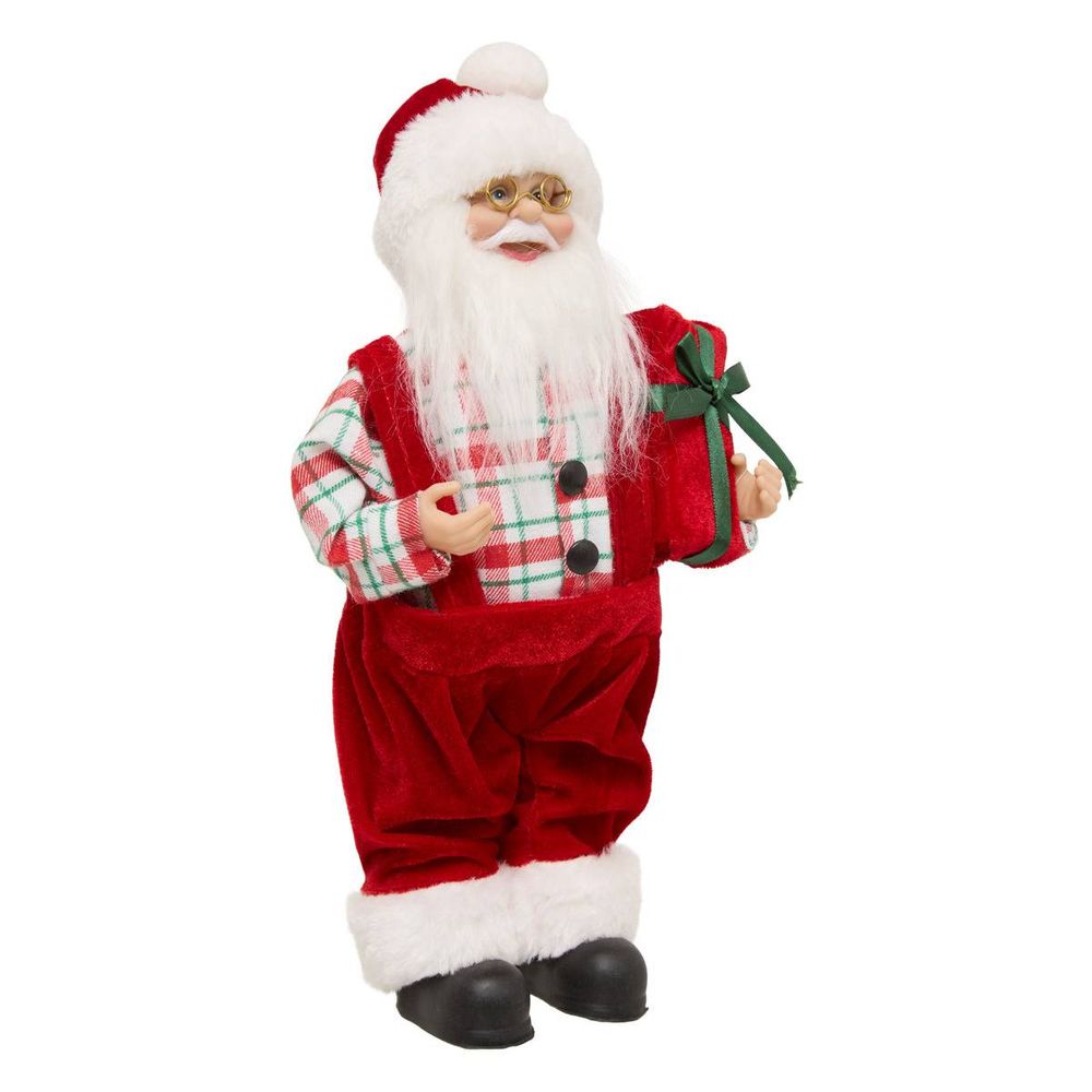 Père noël en salopette joak h. 30 cm
