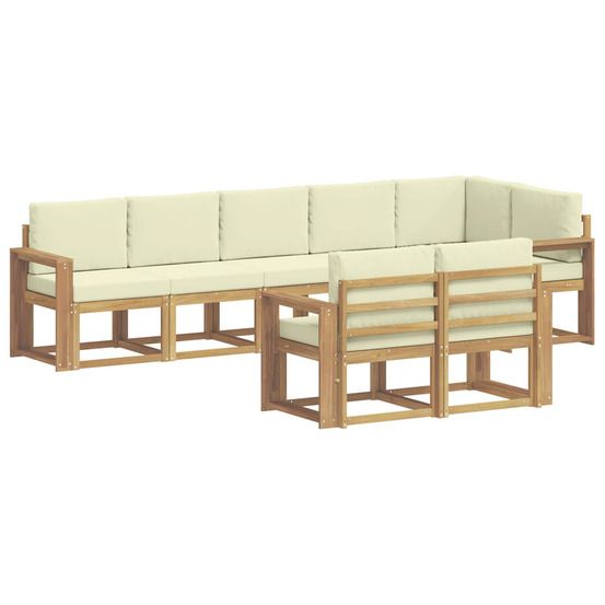 Ensemble de canapés d'extérieur 8 pc blanc et crème polyester
