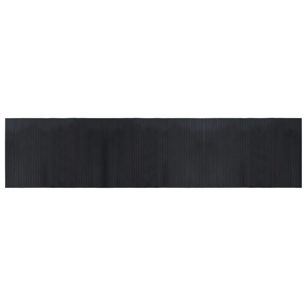 Tapis rectangulaire noir 70x300 cm bambou
