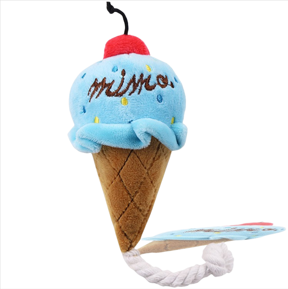 Jouets pour chiens en forme de hamburger, de frites, de glace, d'écrevisses, de bouteille de lait et de bonbons