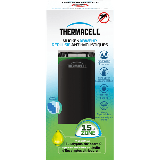 Thermacell diffuseur répulsif anti moustiques & moustiques tigres - extérieur - sans fil - protection 15m² - inodore - recharges 12h