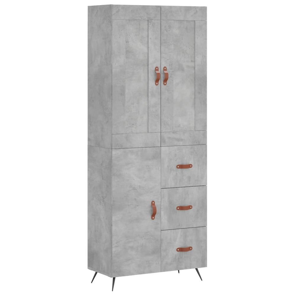 Buffet bahut commode armoire meuble de rangement organisateur cuisine salle de séjour salon haut 69,5 x 34 x 180 cm bois d'in