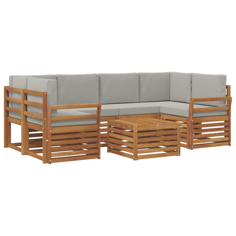 Ensembles de canapés avec coussin 7 pcs gris naturel et clair