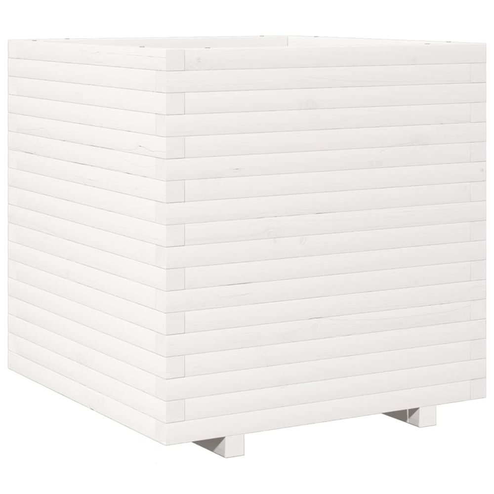 Jardinière d'extérieur blanc 70x70x72 cm bois de pin massif