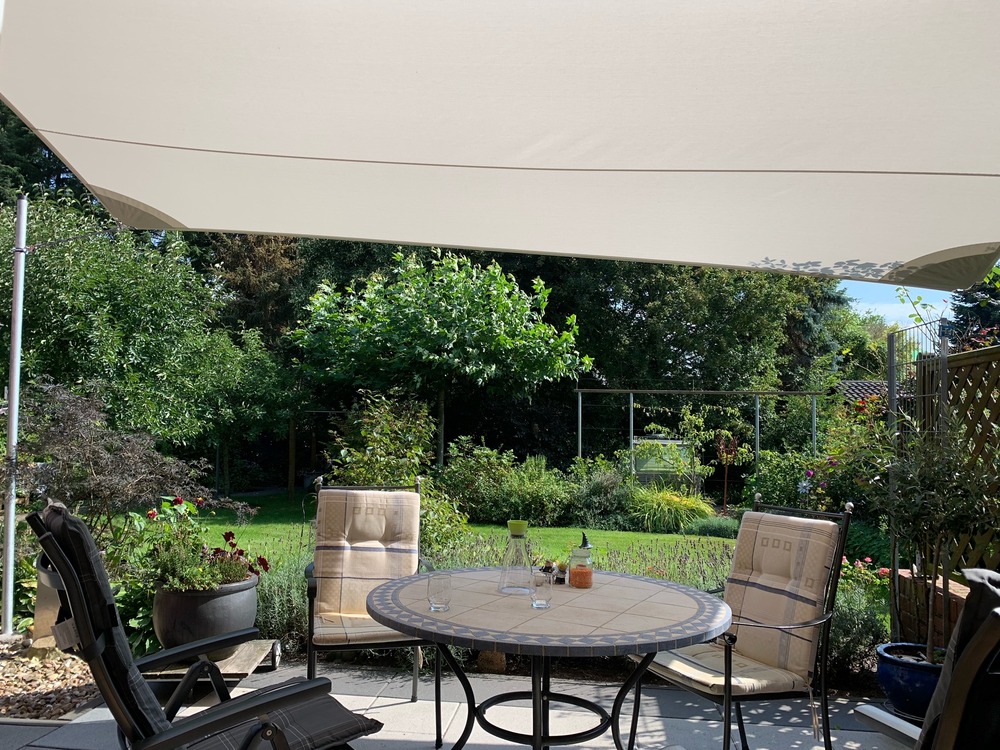 Toile d'ombrage premium rectangulaire 4x8m - imperméable 270g - couleur gris / cloud