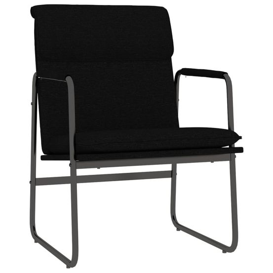 Chaise longue noir 55x64x80 cm tissu bain de soleil
