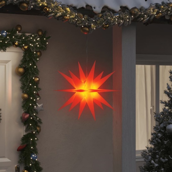 Lumières de noël avec led 3 pcs pliable rouge 57 cm