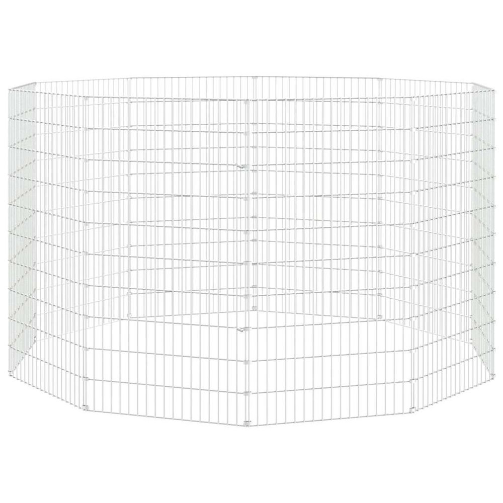 Enclos d'animaux en liberté 10 panneaux 54x100 cm fer galvanisé