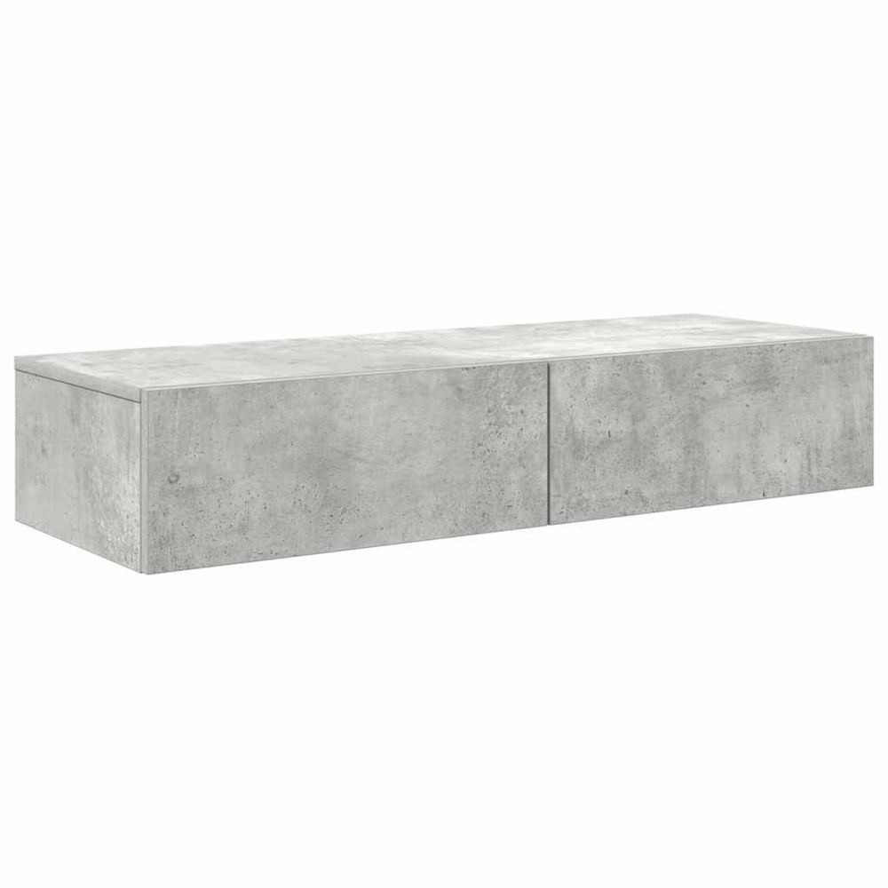 Étagère murale avec tiroirs gris béton bois d'ingénierie
