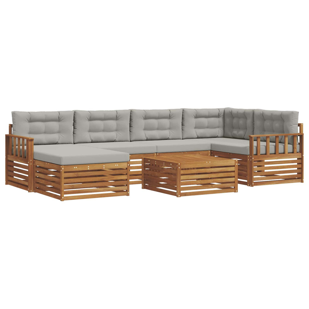 Ensemble de canapés d'extérieur 19 pcs gris naturel et clair