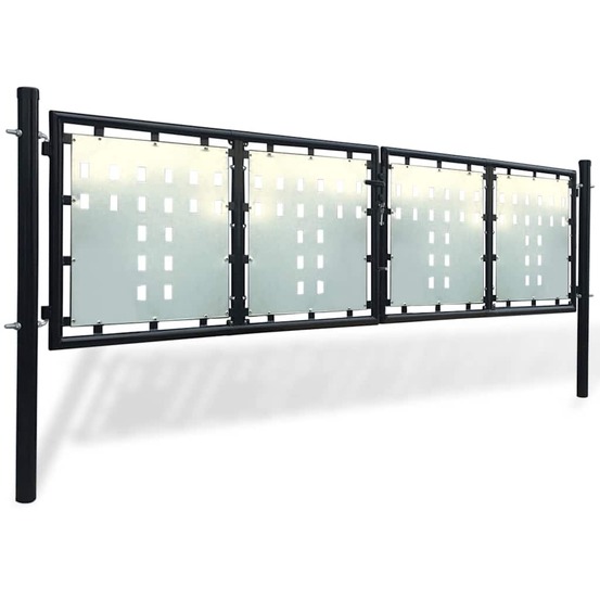 Portail de clôture noir à une porte 300x100 cm