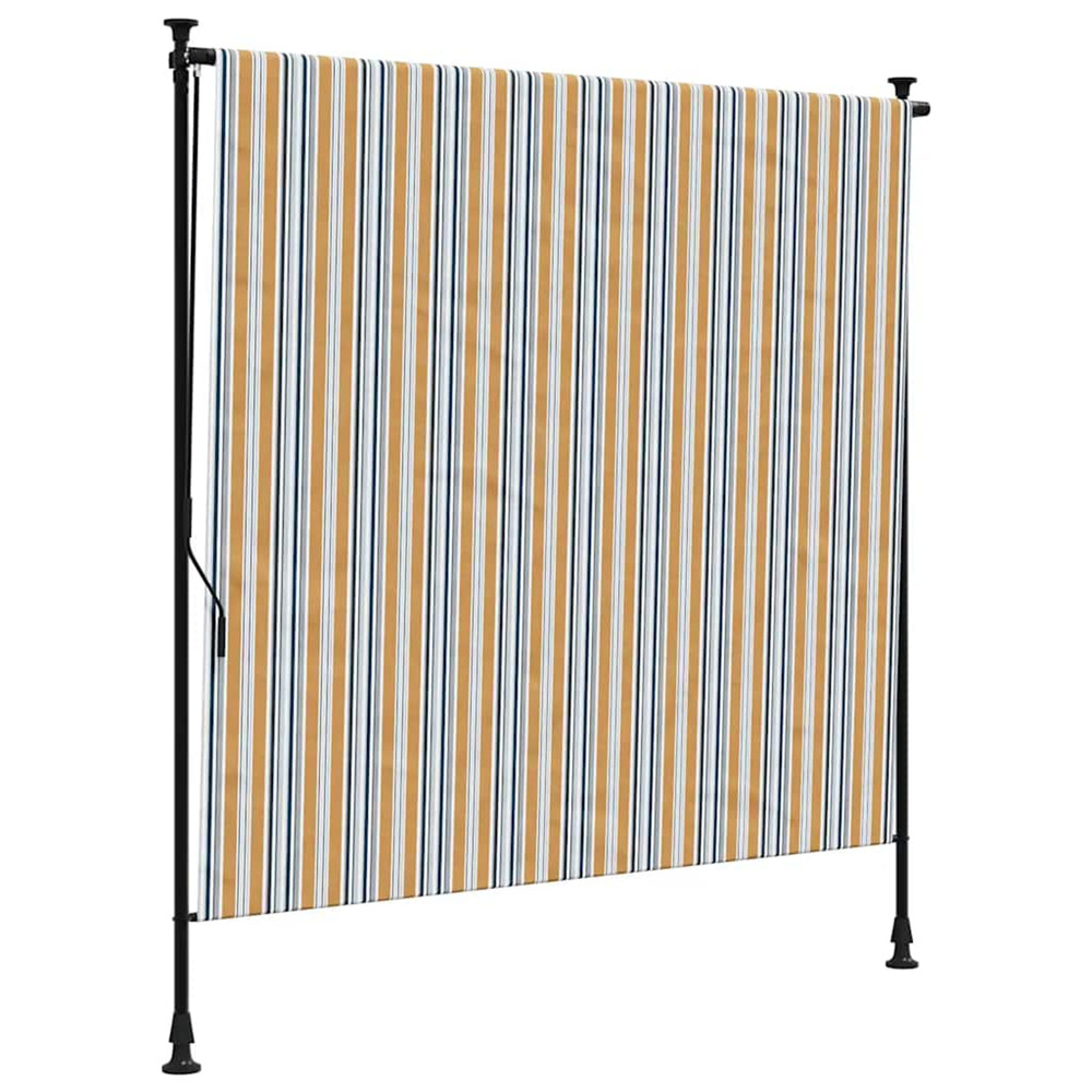 Store roulant d'extérieur jaune et blanc 200x270 cm tissu acier