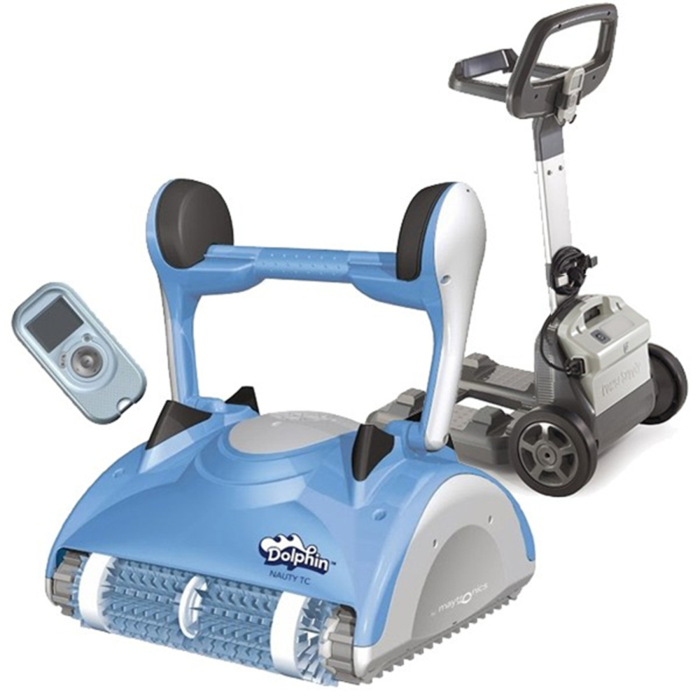 Robot electrique de piscine fond, parois et ligne d'eau avec télécommande - nauty tc