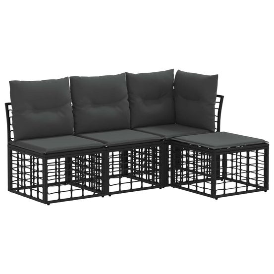 Ensemble de canapés d'extérieur noir polyester
