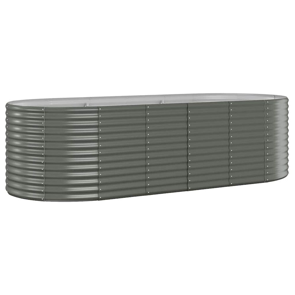 Lit surélevé de jardin acier galvanisé 249x100x68cm gris