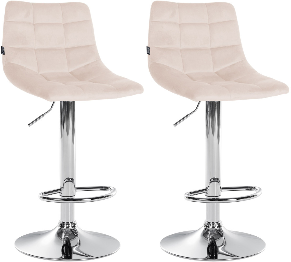 Lot de 2 tabourets de bar jerry velours chrome