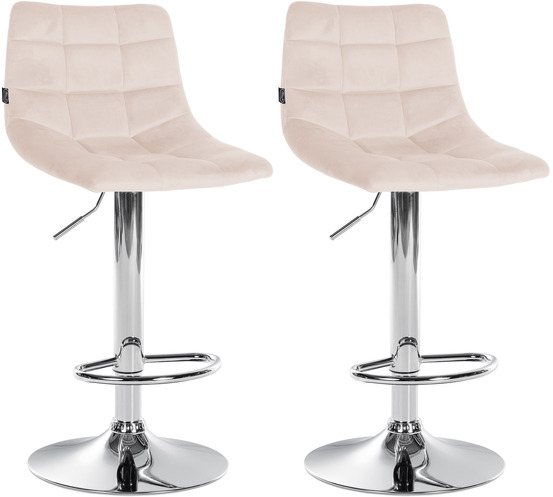 Lot de 2 tabourets de bar jerry velours chrome