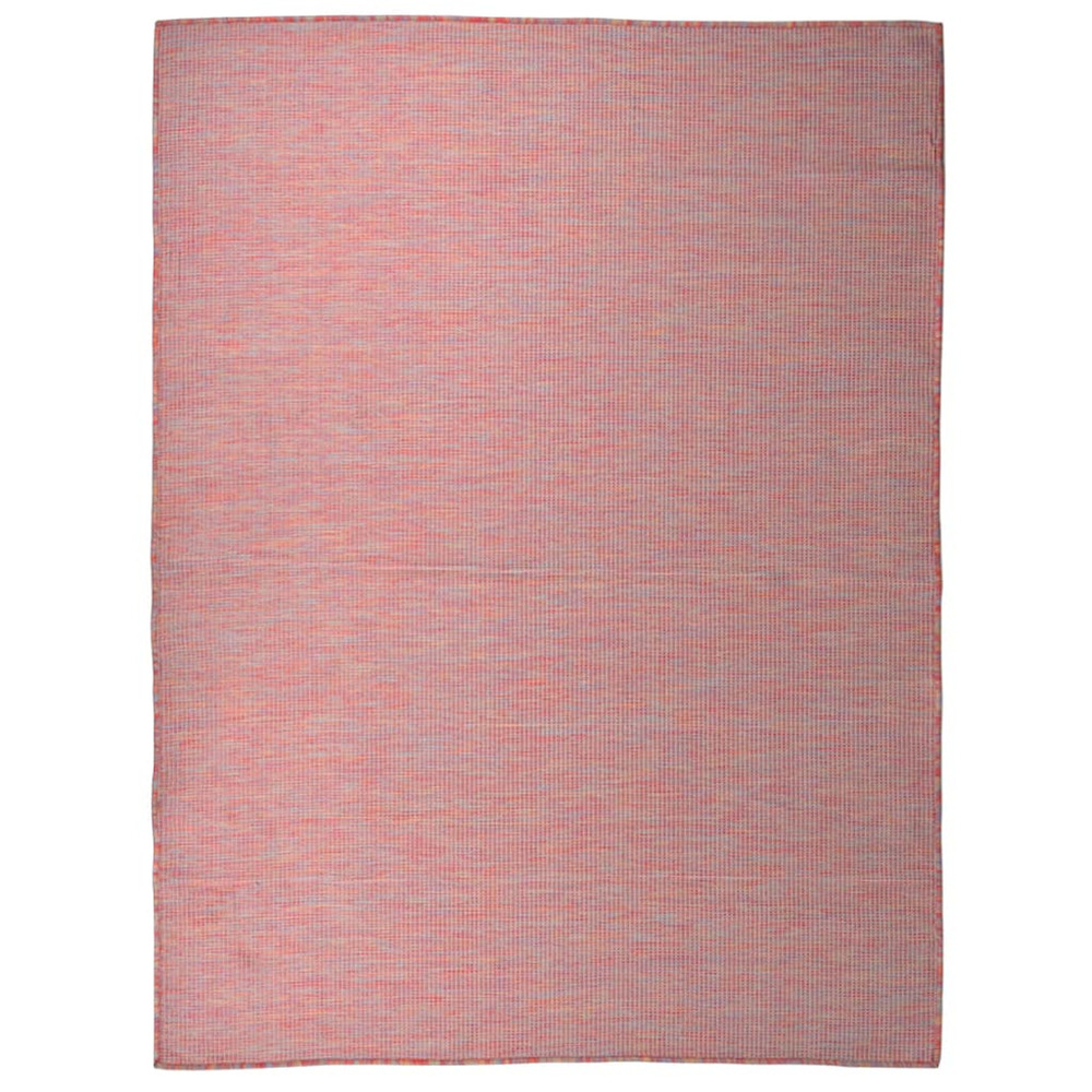 Tapis à tissage plat d'extérieur 120x170 cm rouge