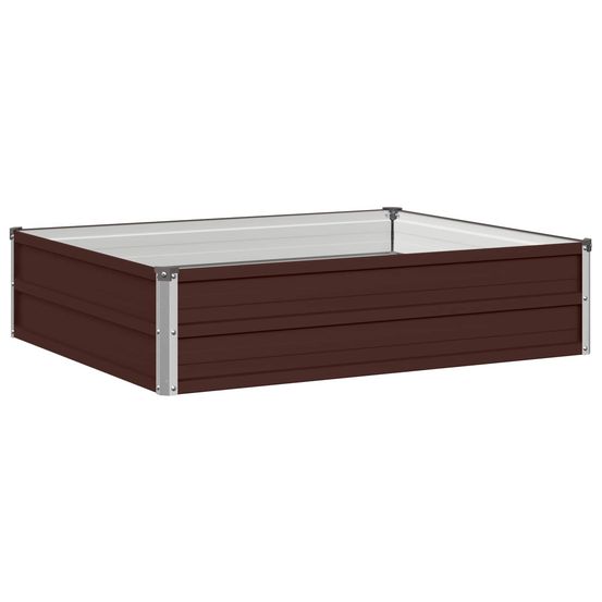Jardin surélevé marron 100 x 80 x 24 cm acier laminé à froid