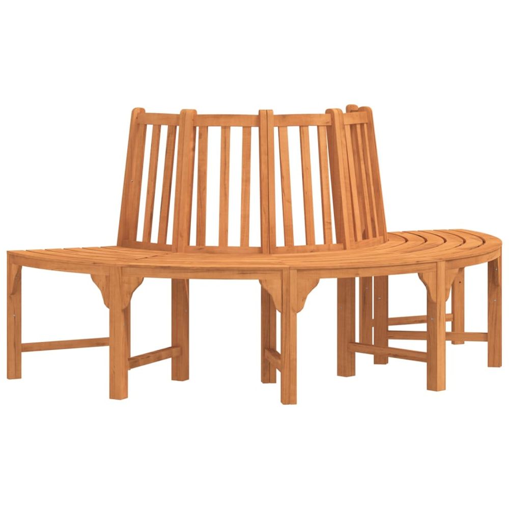 Banc demi-circulaire tour d'arbre ø208cm bois massif eucalyptus