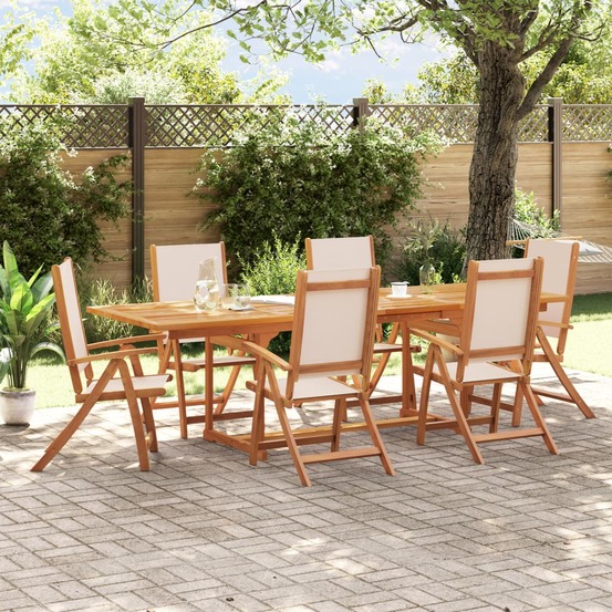 Ensemble à manger de jardin 7pcs bois d'acacia solide textilène