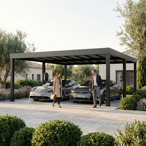 Canopia carport double oslo 6,07 x 5,96 m noires