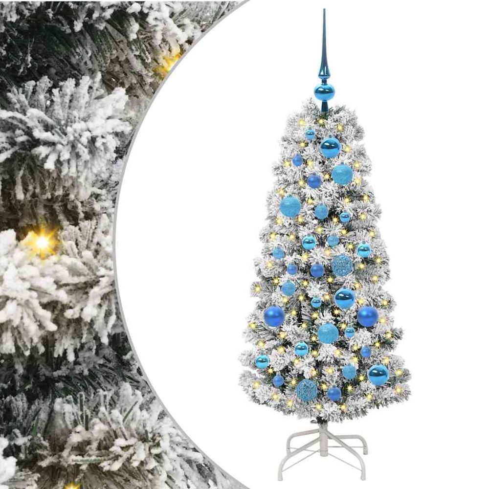 Sapin de noël artificiel à branches articulées vert et blanc
