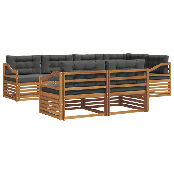 Ensemble de canapés d'extérieur 7 pcs naturel et anthracite