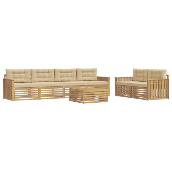 Ensemble de canapés d'extérieur 7 pc blanc et beige
