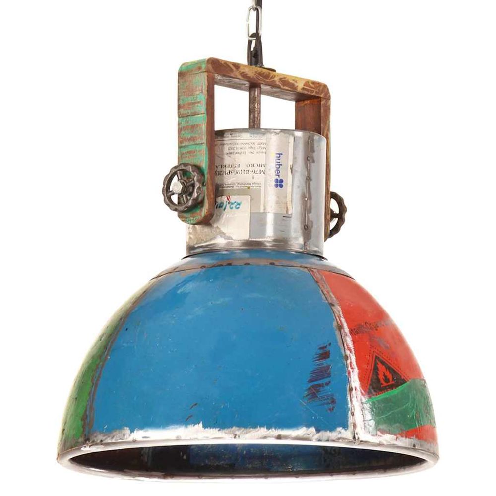 Lampe suspendue industrielle 25 w multicolore ronde 40 cm e27