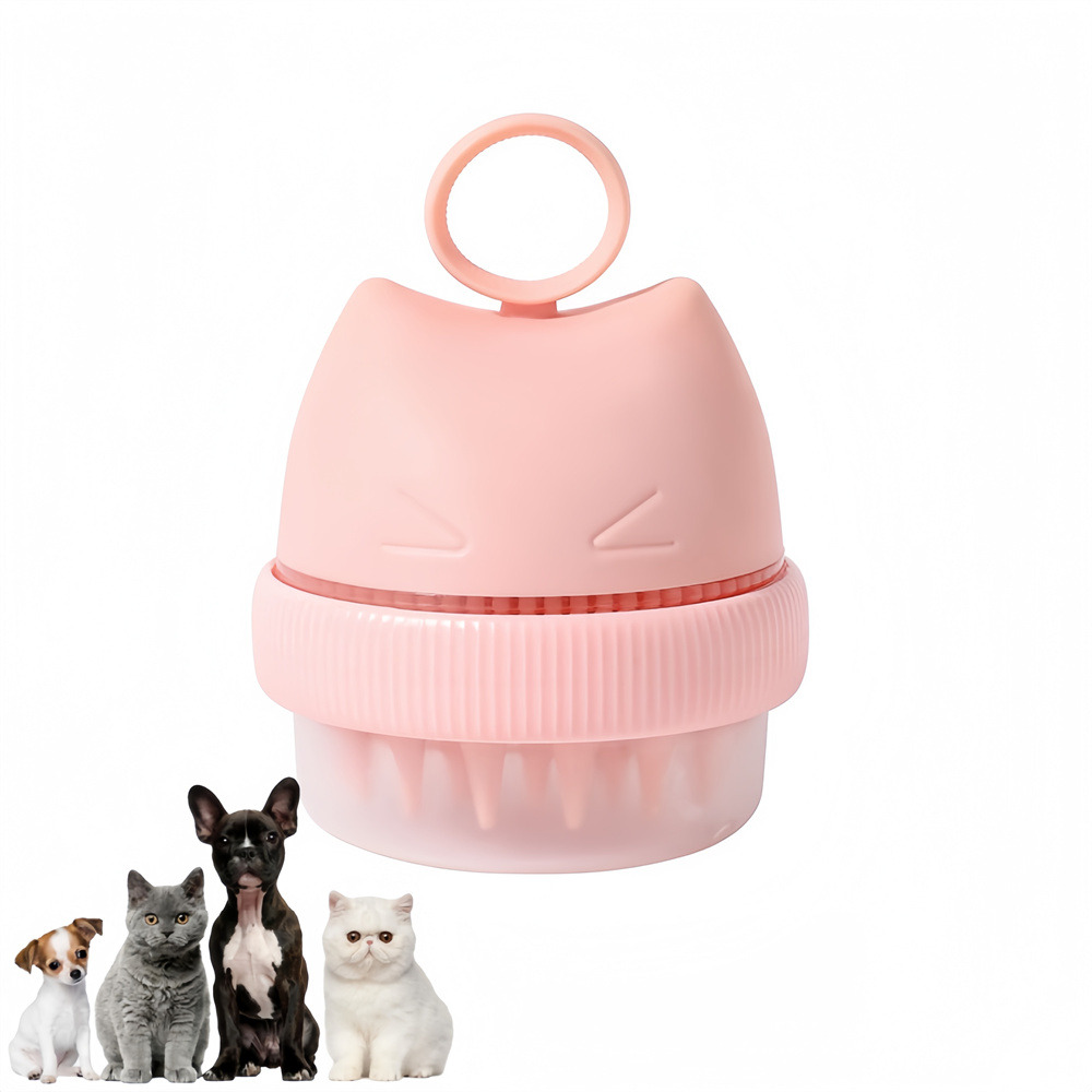 Brosse de bain pour animal de compagnie rose