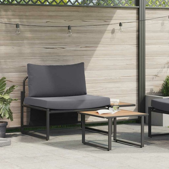 Ensemble de canapé de jardin 2 pcs anthracite acier
