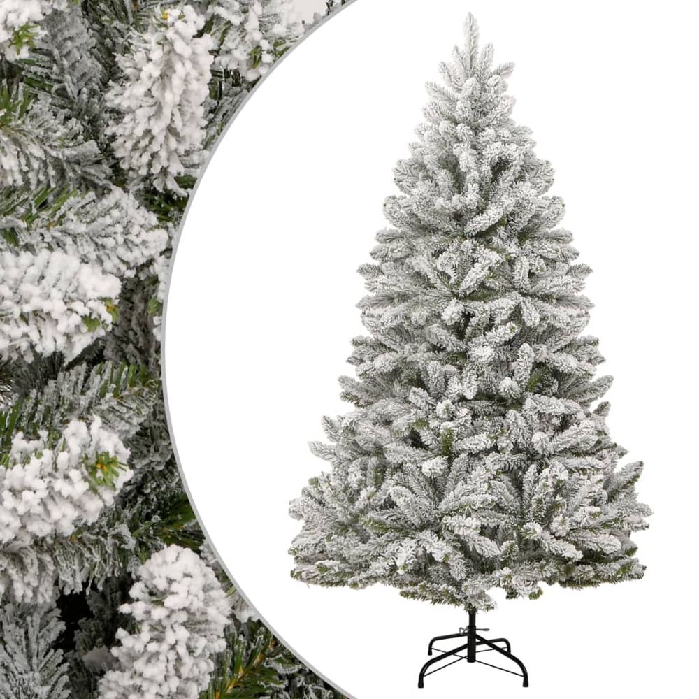 Sapin de noël artificiel floqué pvc installation facile pour intérieur blanc 240 cm