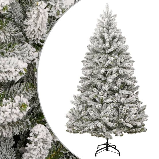 Sapin de noël artificiel floqué pvc installation facile pour intérieur blanc 240 cm