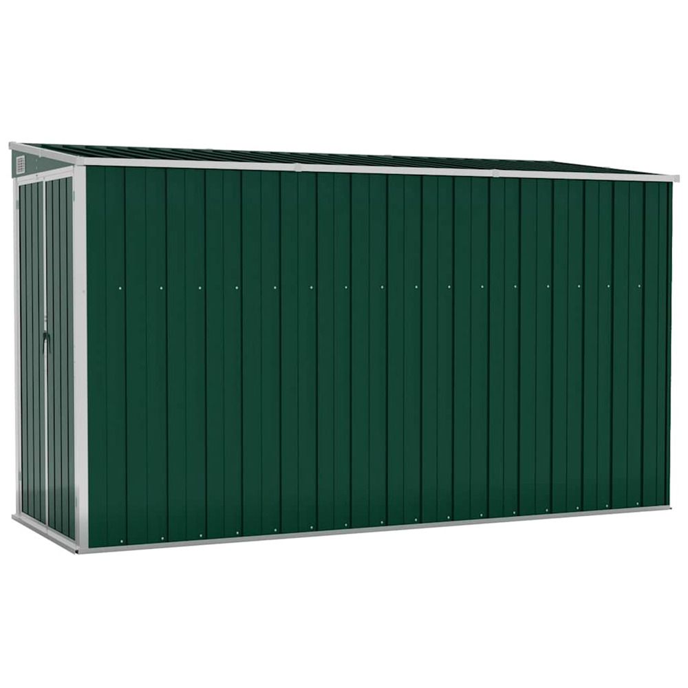 Abri de jardin mural vert 118x288x178 cm métal galvanisé