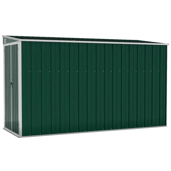 Abri de jardin mural vert 118x288x178 cm métal galvanisé