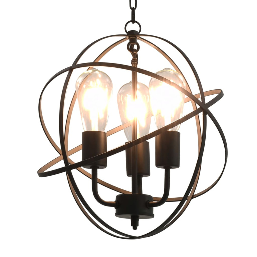 Lampe suspendue noir sphère 3 ampoules e27