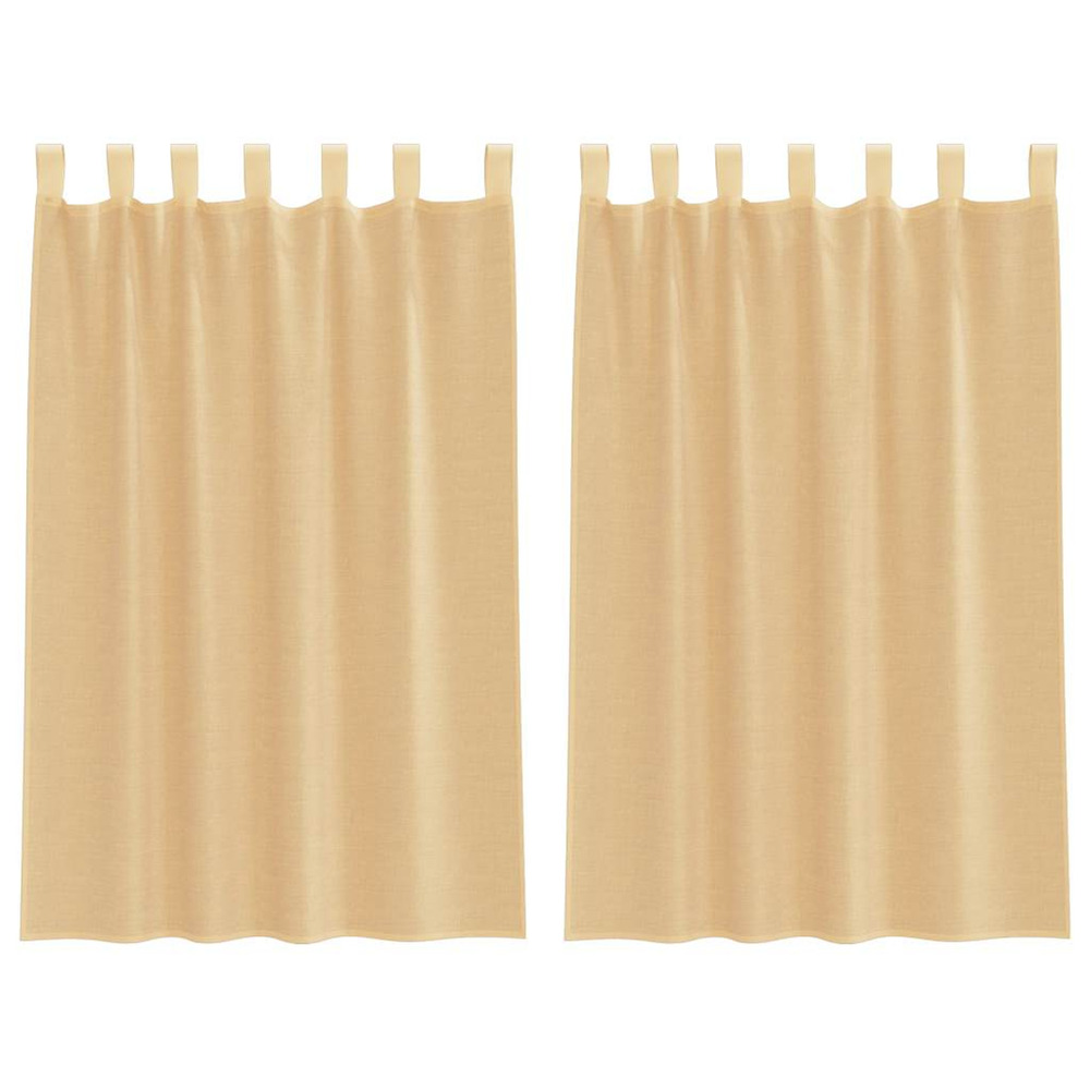 Rideaux en voile avec passe-tringles 2 pcs sable