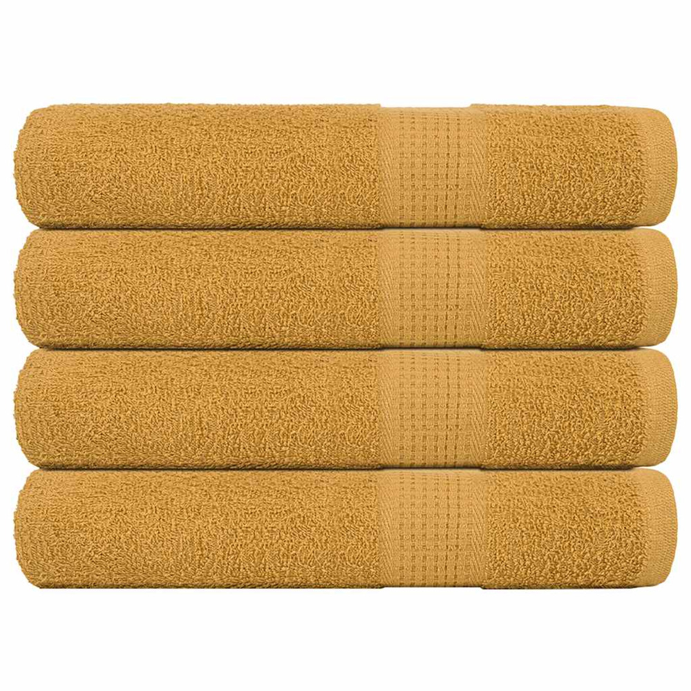 Serviettes de sauna frogn 4 pcs doré 80x200 cm 360 g/m²