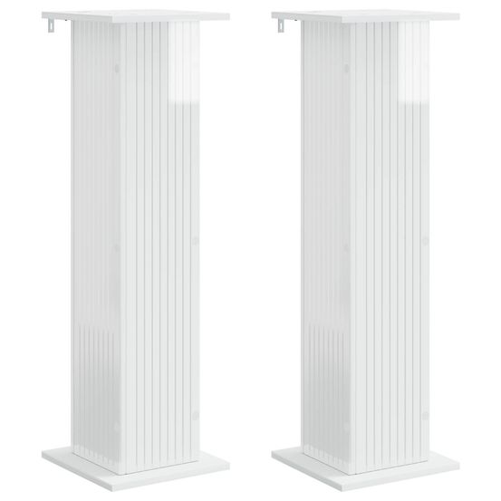 Support de plante 2 pc blanc brillant 30,5 x 30 x 100,5 cm