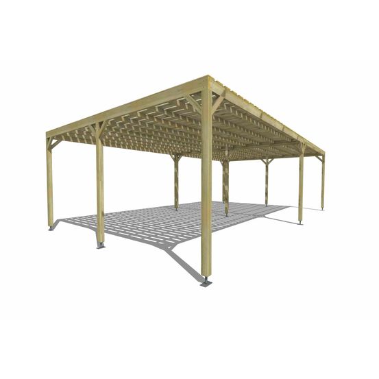 Pergola bois • 9m x 5m • indépendante • sens largeur • platelage bois • livraison comprise