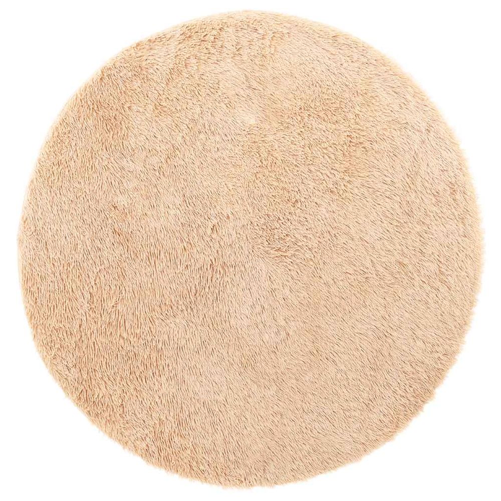 Tapis shaggy à poils longs navarra beige 120x120 cm polyester